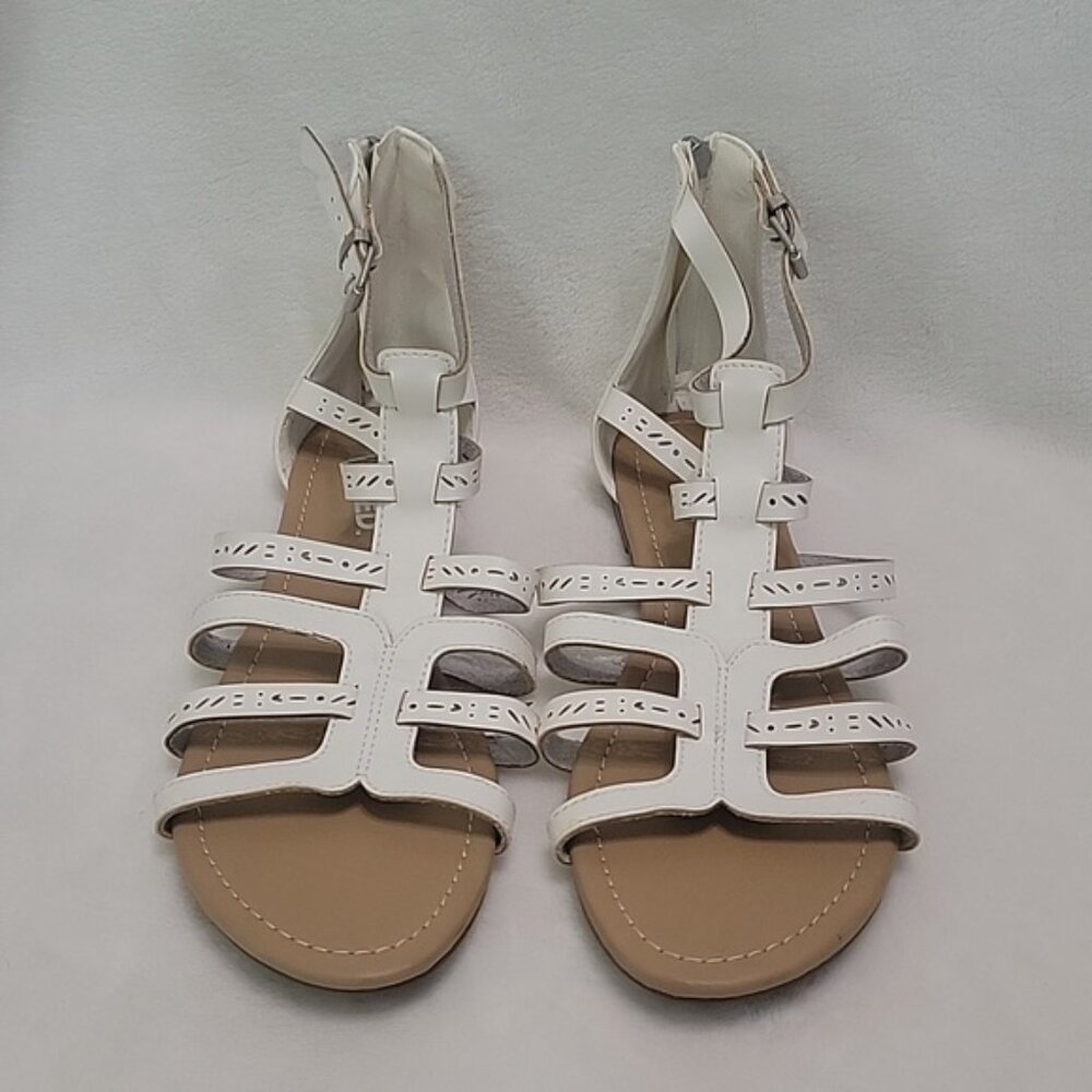 Unr8ed White Sandals Zip Back Size 10